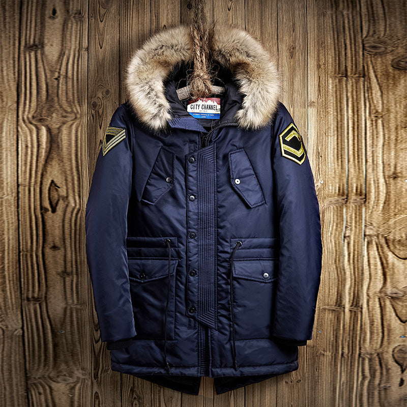 Herren Winterparka mit abnehmbarem Kunstpelzkragen und praktischen Taschen WW