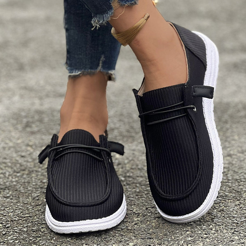 Damen lässige Slip-On Schuhe mit elastischem Komfort WW