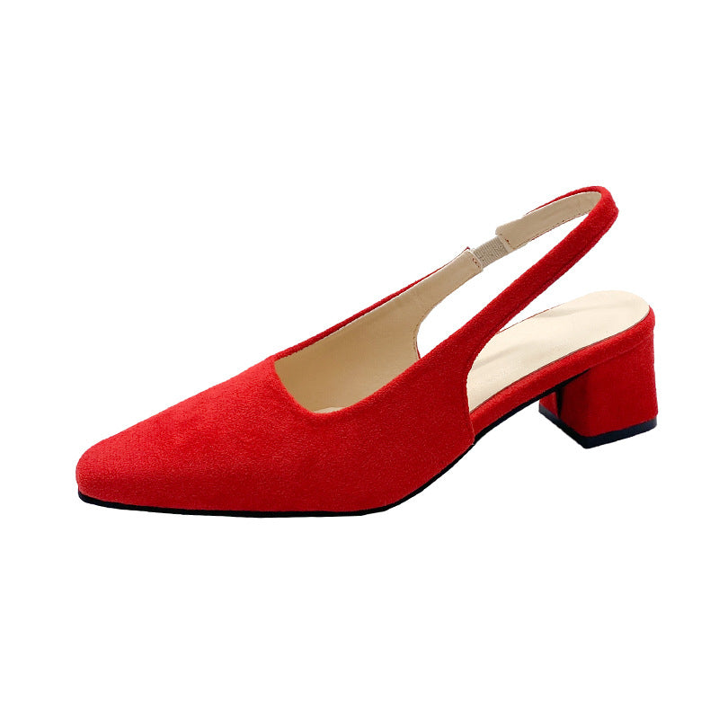 Damen Elegante Slingback Blockabsatz Mules WW