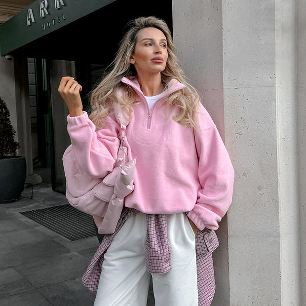 Damen Steppjacke mit hohem Kragen und Reißverschluss WW