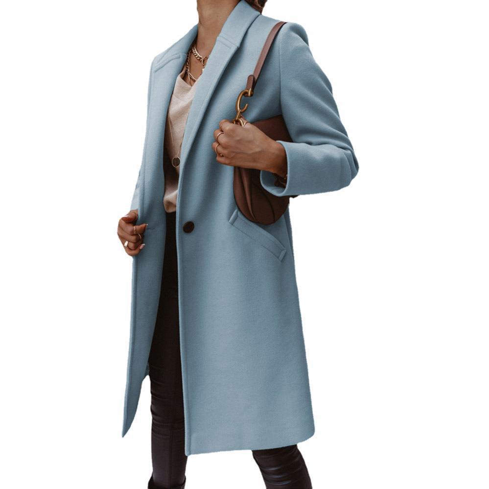 Damen Wollmantel mit elegantem Revers und zeitlosem Schnitt W&W Mode