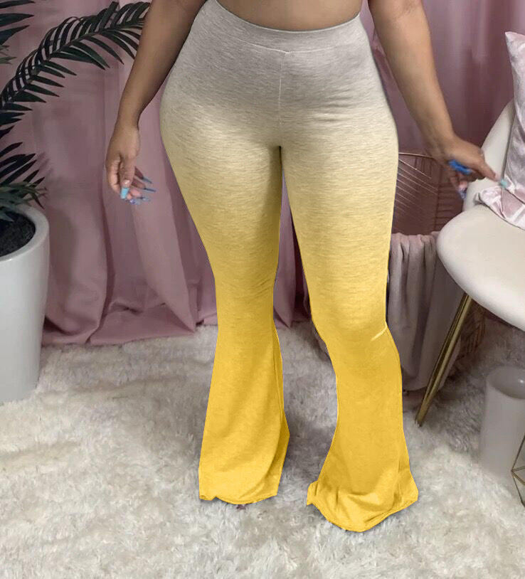 Damen Sportliche Flared Leggings mit Farbverlauf WW