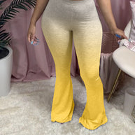 Damen Sportliche Flared Leggings mit Farbverlauf WW