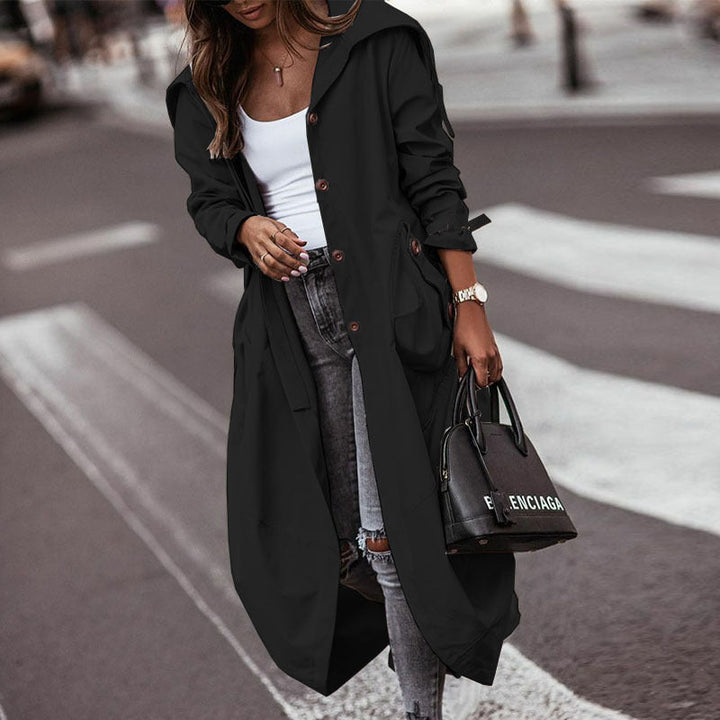 Damen Wasserabweisender Parka mit Kapuze und praktischen Taschen W&W Mode