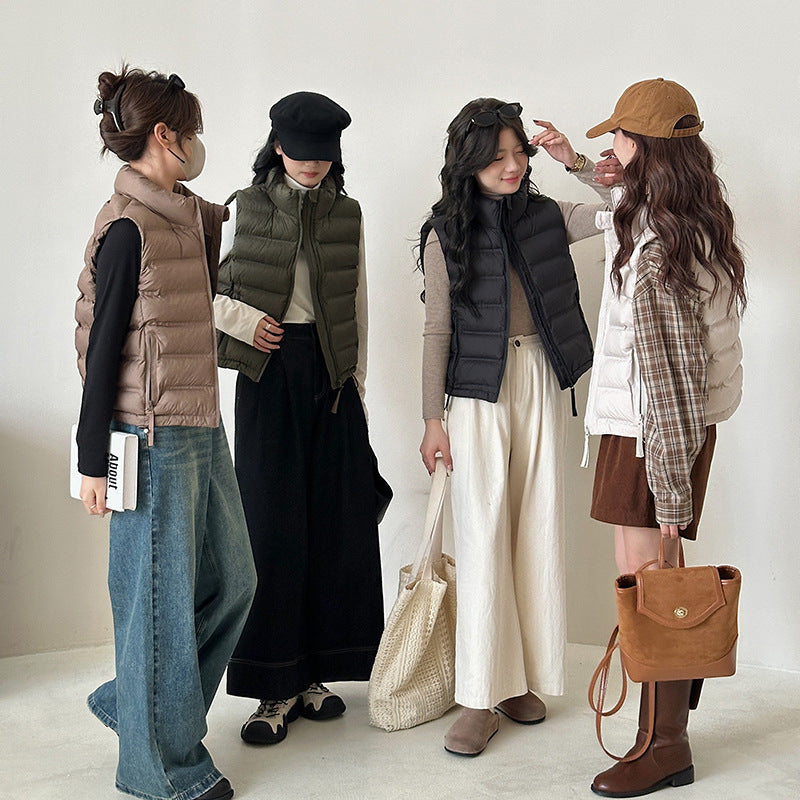 Damen Sportliche Steppweste mit hohem Kragen WW