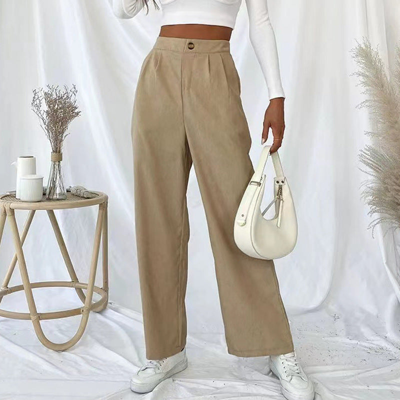Damen Weite Hochbundhose mit Falten WW