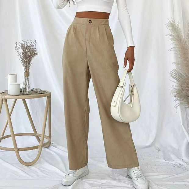Damen Weite Hochbundhose mit Falten WW