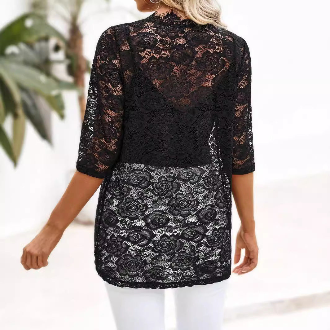 W&W Mode | Patchwork Spitze Besatz Spitze Jacke Top