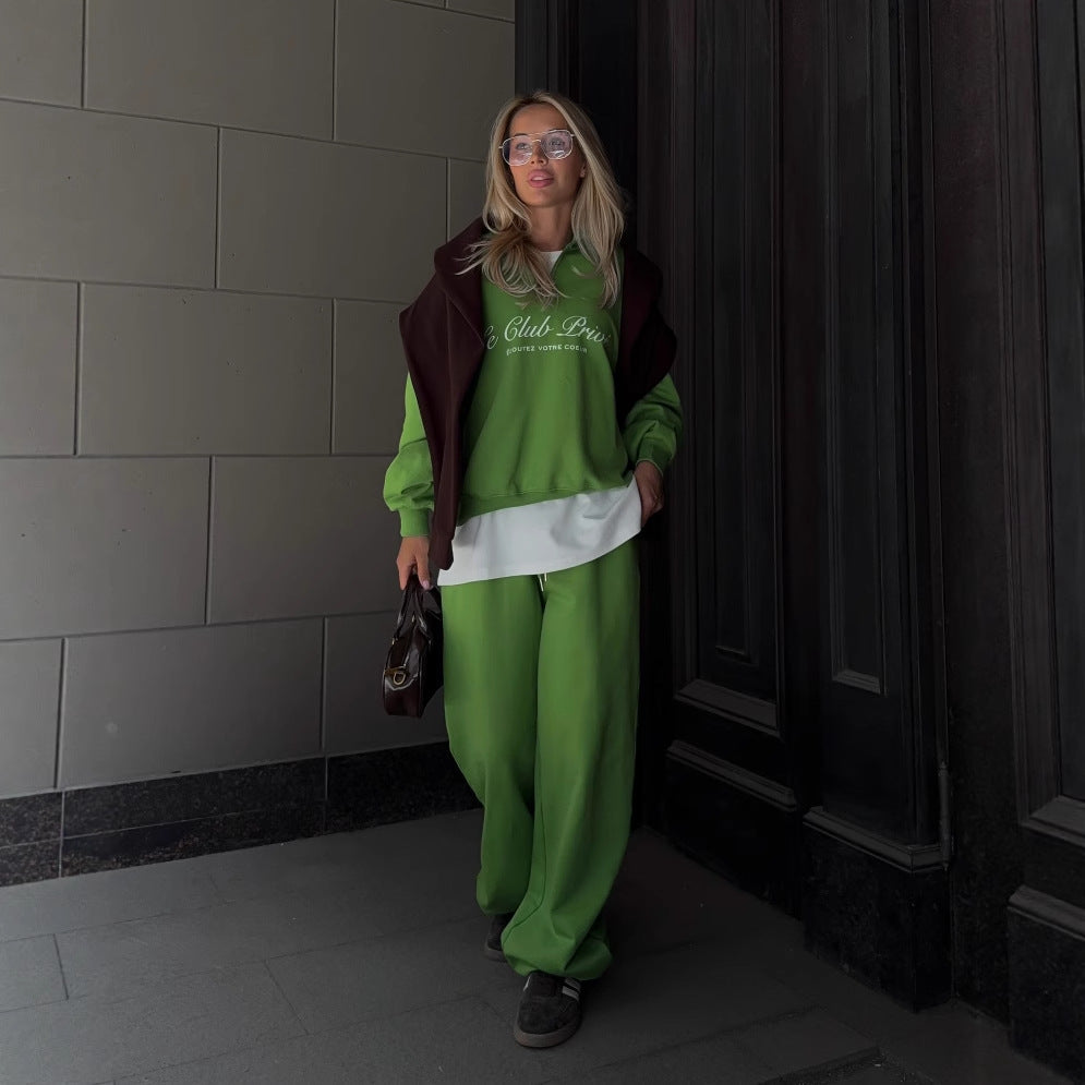 Damen Sportliches Streetwear-Set mit lässigem Hoodie und weitem Schnitt WW