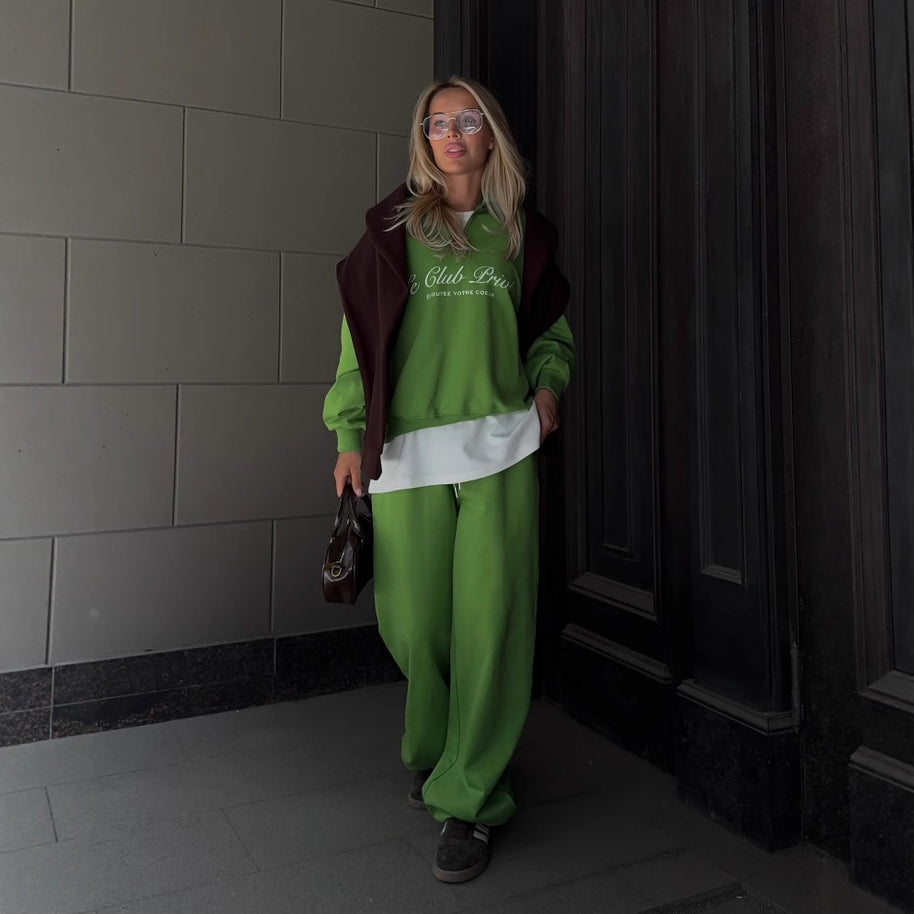 Damen Sportliches Streetwear-Set mit lässigem Hoodie und weitem Schnitt WW