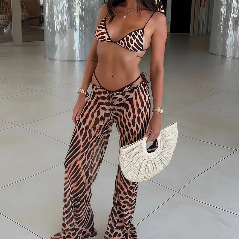 Damen Bikini-Set mit raffinierten Tiermotiven und verstellbaren Trägern WW