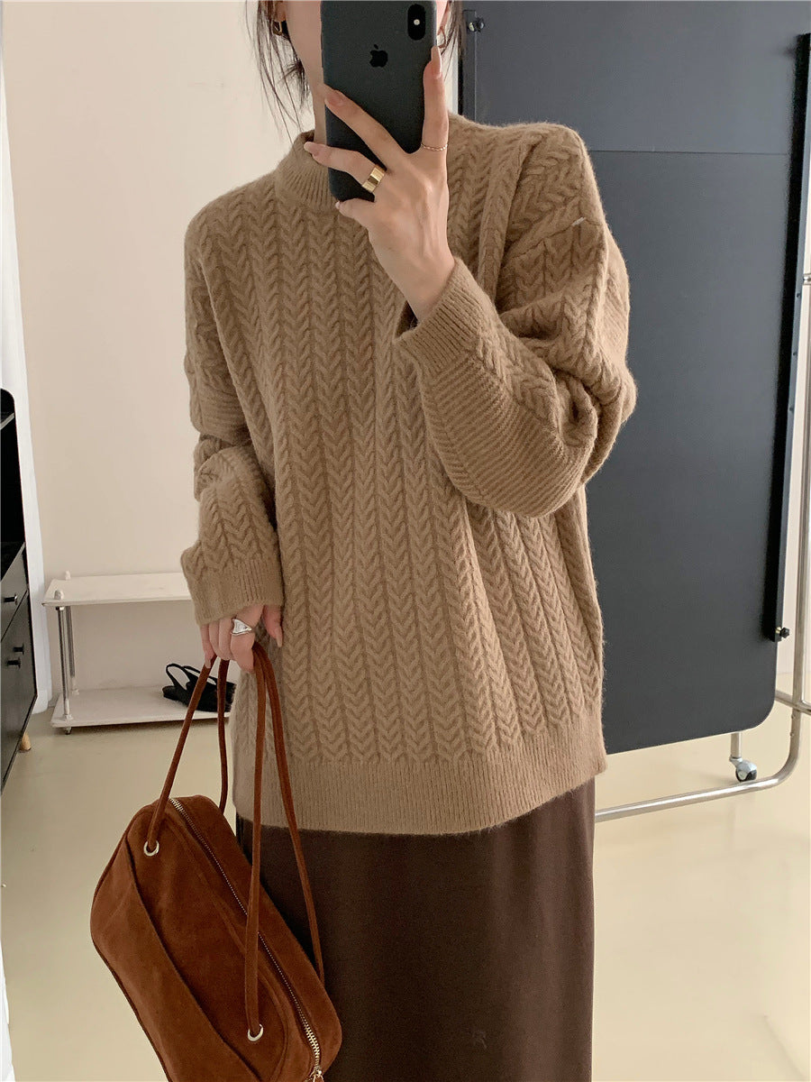 Damen Strickpullover mit strukturierter Zopfmusterung und lässigem Schnitt WW