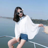 Damen Luftiger Chiffon-Kimono mit weit ausgestellten Ärmeln WW