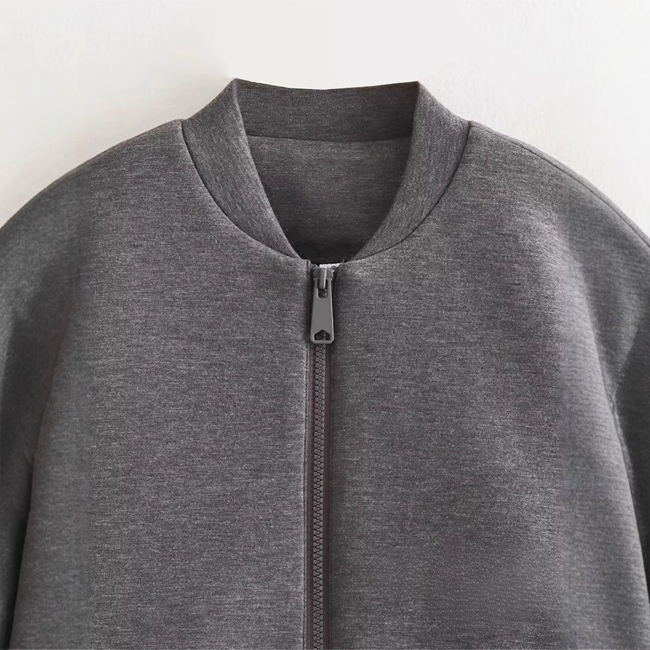 Damen sportliche Zip-Jacke mit weitem Schnitt WW