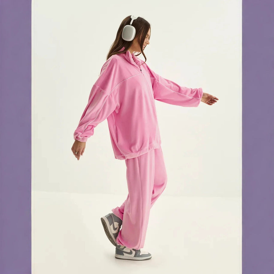 Damen Sportliche Fleece-Jacke mit hohem Kragen WW