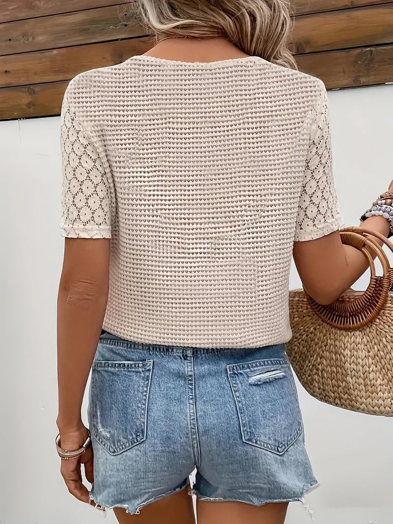 WW | Stylisches T-shirt mit V-ausschnitt für Inen Schicken Look