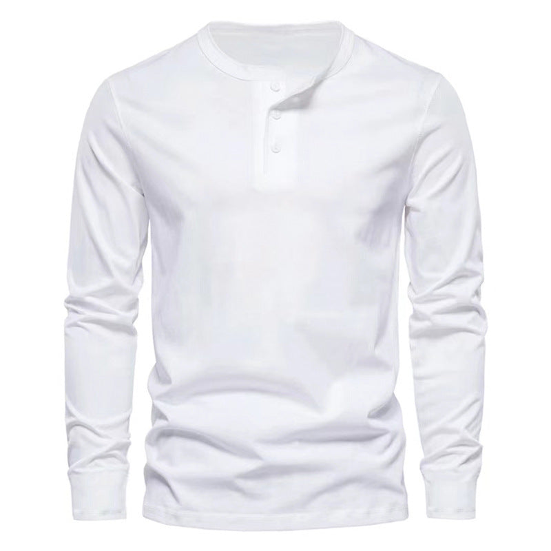 Herren Langarm-Hemd mit Modischem Henley-Ausschnitt und Hochwertiger Baumwollqualität WW