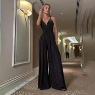 Damen Glamouröser Jumpsuit mit weitem Bein und schimmerndem Effekt WW
