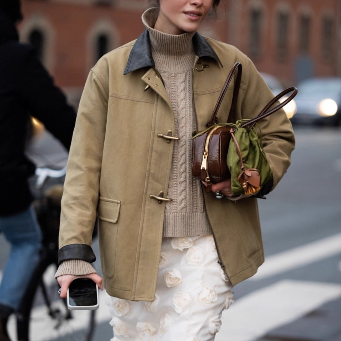 Damen strapazierfähige Arbeitsjacke mit elegantem Kragen und praktischen Taschen WW