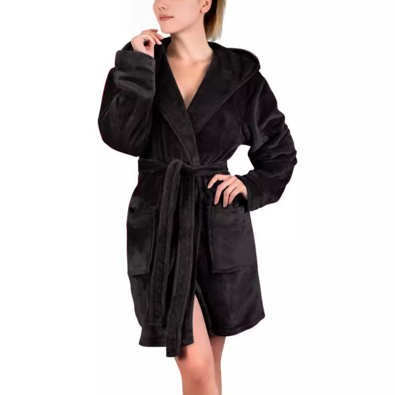 Damen Bademantel aus weichem Mikrofaserstoff WW