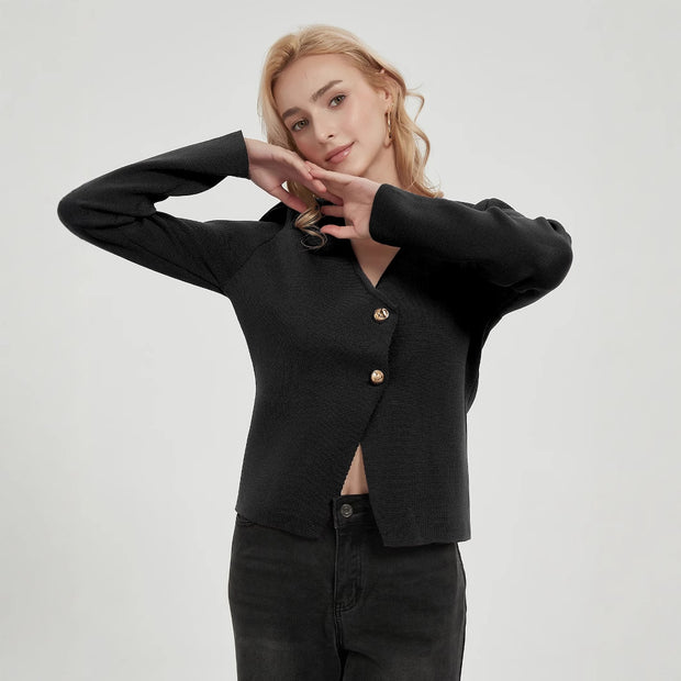 Damen Strickjacke mit eleganten Knopfdetails WW