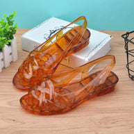 Damen Slingback Sandalen aus transparentem Material mit komfortabler Sohle WW