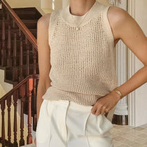 Damen Strickoberteil mit raffiniertem Lochmuster WW