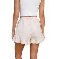 Damen Kurzshorts mit fröhlichem Volant und elastischem Bund WW