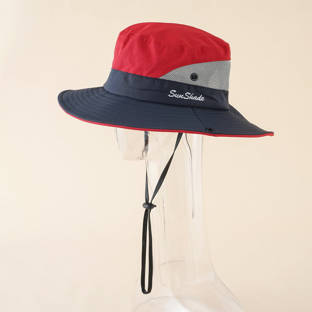 Damen Sonnenschutz-Hut mit verstellbarem Kinnband und atmungsaktiver Netzstruktur W&W Mode