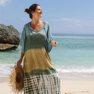 WW | Bedrucktes Strand-Urlaubs-Bikini-Überwurf-Robe
