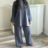 Damen Bequemes und stylisches Lounge-Set aus Rippstrick WW