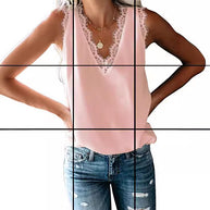 Damen Bluse mit elegantem Spitzeneinsatz WW