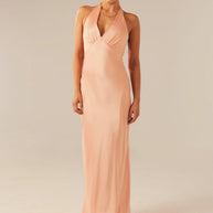 Damen Maxikleid mit elegantem Halterneck-Design und figurformendem Schnitt WW