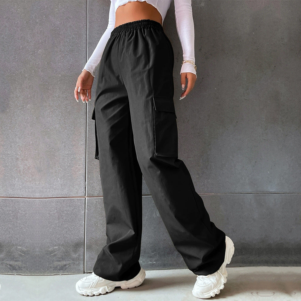 Damen Cargo-Hose mit elastischem Bund und seitlichen Taschen W&W