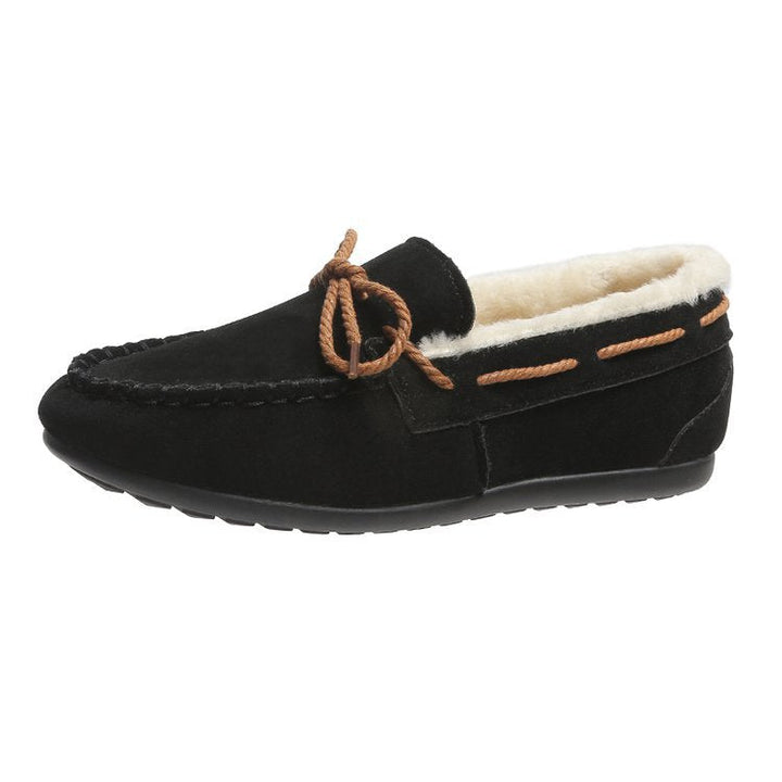 Damen Mokassins mit weichem Futter und dekorativen Längsnähten W&W Mode