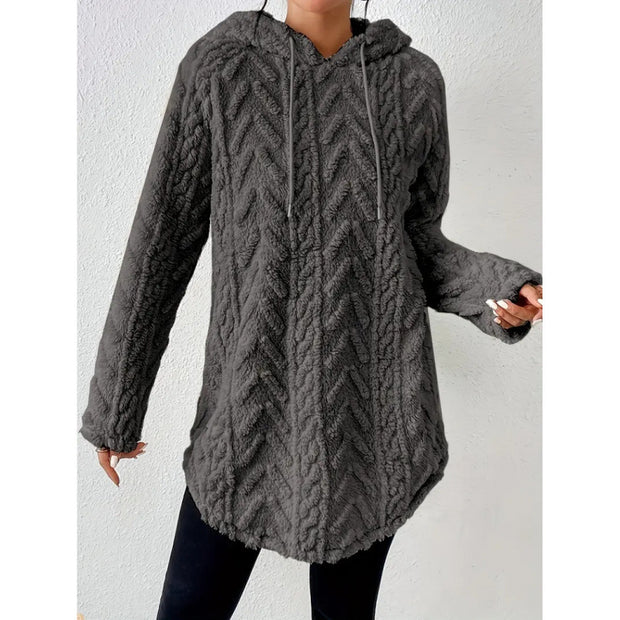 Damen bequemer Kapuzenpullover mit strukturiertem Design WW
