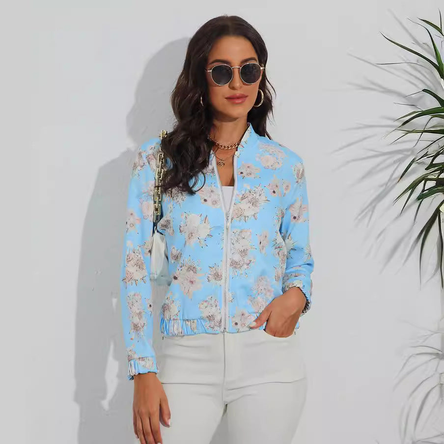 Damen sportliche Bomberjacke mit tierischem Print WW