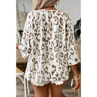 Damen Blusentop mit lockerer Passform und schickem Leo-Print WW