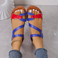 Damen Strappy Comfort Slide Sandalen mit verstellbaren Knöchelriemen WW