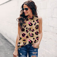 Damen ärmelloses Blusenshirt mit modischem Floralprint und lockerer Passform WW