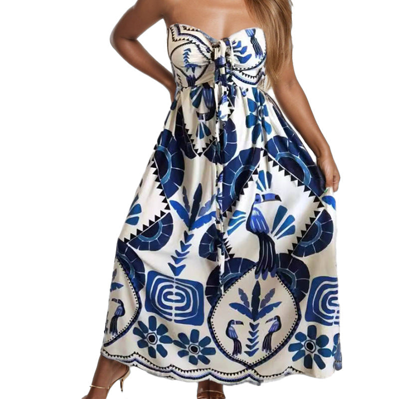 Damen Maxikleid mit verspieltem Muster W&W Mode