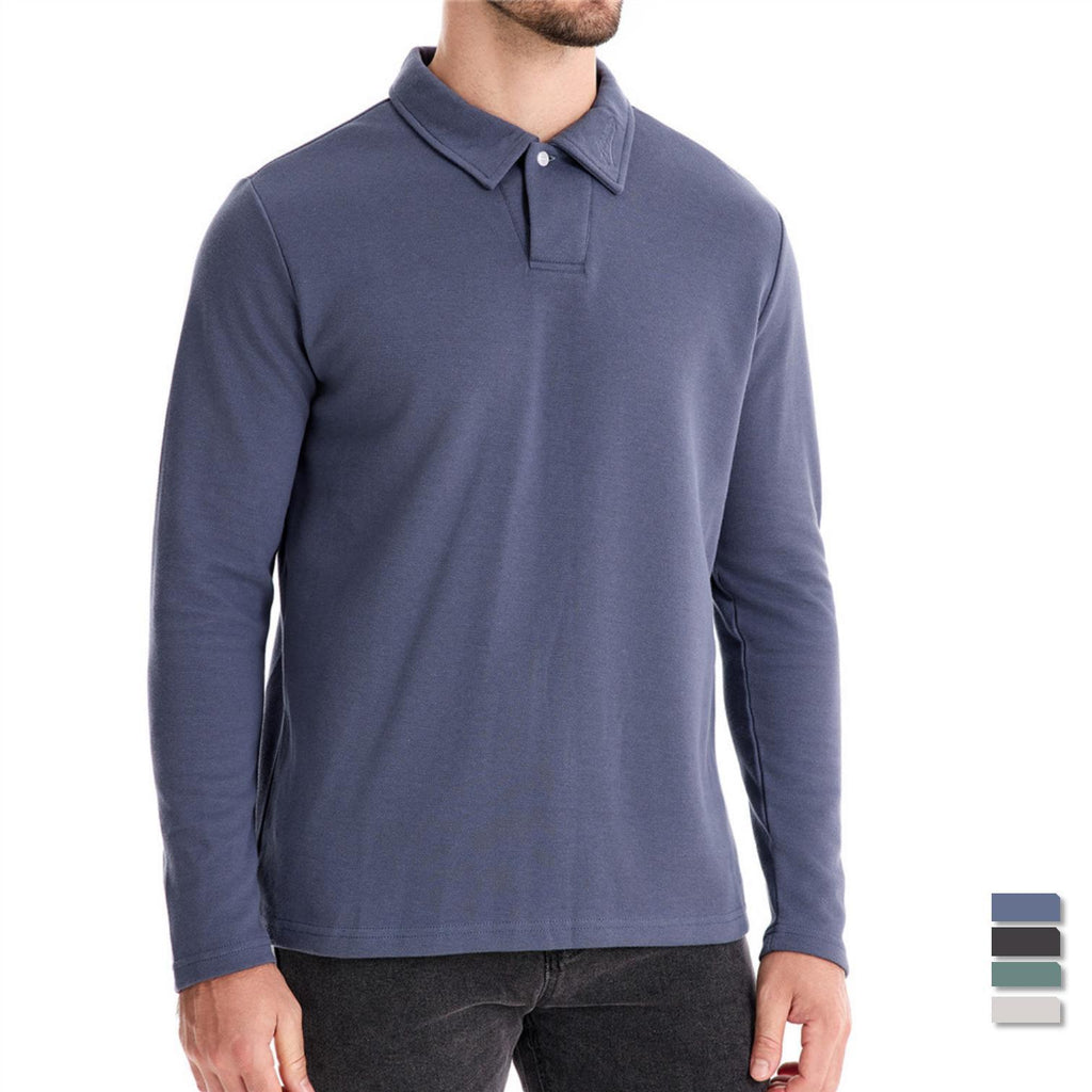 Herren Langarm Poloshirt mit intensivem Struktur-Design und klassischem Kragen WW