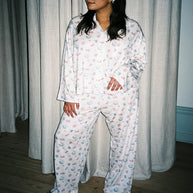 Damen Schlafanzug-Set mit zarten floralem Muster WW