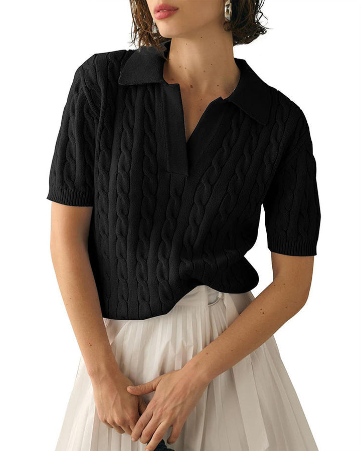 W&W Mode | Polo-Kragen Twist Strickpullover