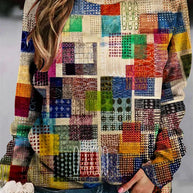 Pullover aus bedruckter Wolle