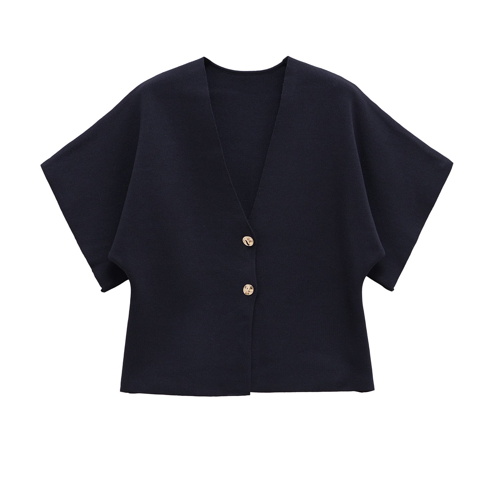 Damen leichte Strickjacke mit elegantem V-Ausschnitt und luxuriösen Knopfdetails WW