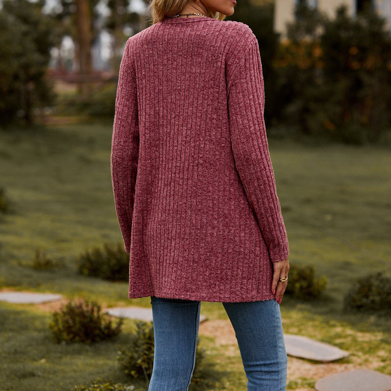 Damen Strickjacke mit strukturiertem Muster und praktischen Taschen WW