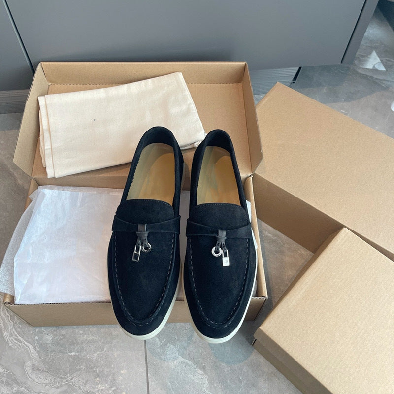 Damen Wildleder-Loafer mit dekorativen Tasseln