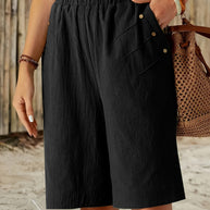 Damen lockere Sommer-Shorts mit elastischem Bund und praktischen Seitentaschen WW