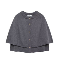 Damen Strick-Cape mit eleganter Knopfleiste WW